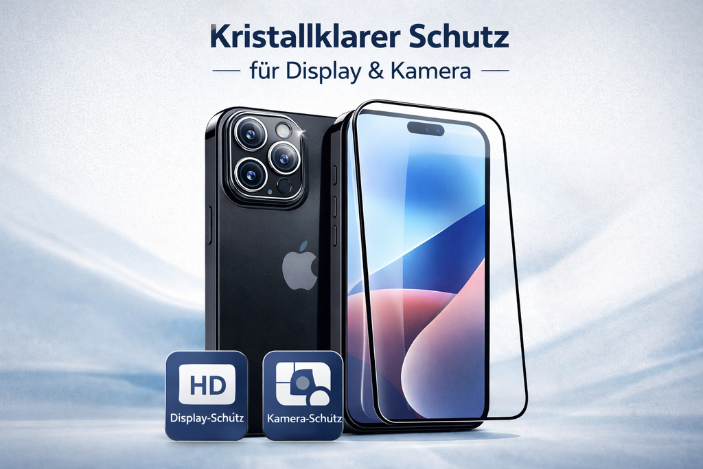 HD Bildschirmschutz  für iPhone 17/17Pro/17Pro Max - 9H Härteschutz - 3x Displayschutz 1x Kameraschutz