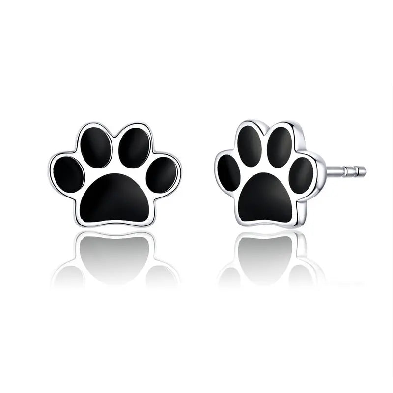 BAMOER Ohrstecker aus 925er Sterlingsilber mit Tierpfotenabdrücken (Hunde, Katzen) – ideales Geschenk zum Valentinstag
