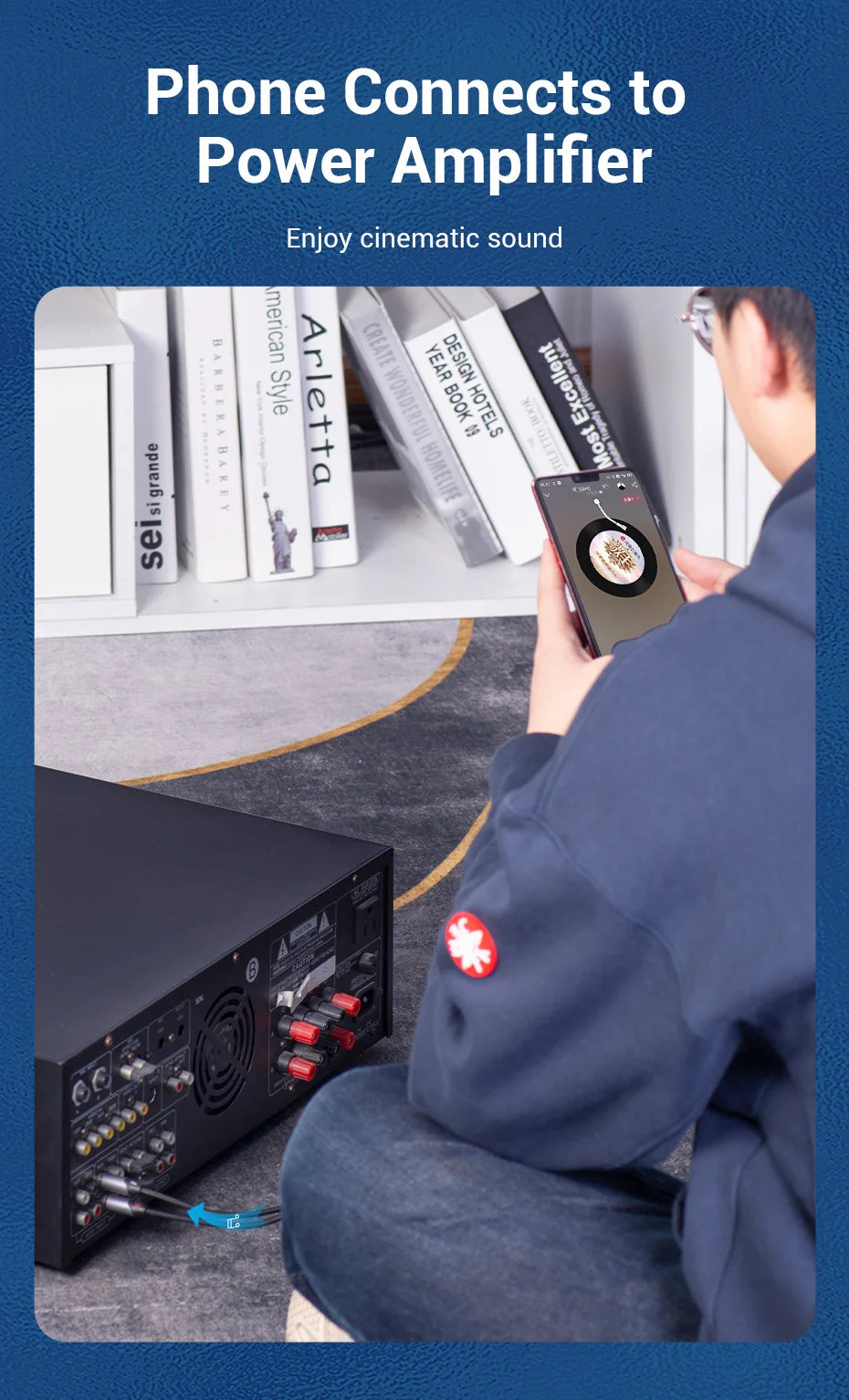 Vention RCA-Kabel 3,5 mm auf 2 RCA Splitter RCA-Buchse 3,5-mm-Kabel RCA-Audiokabel für Smartphone, Verstärker, Heimkino, AUX-Kabel RCA