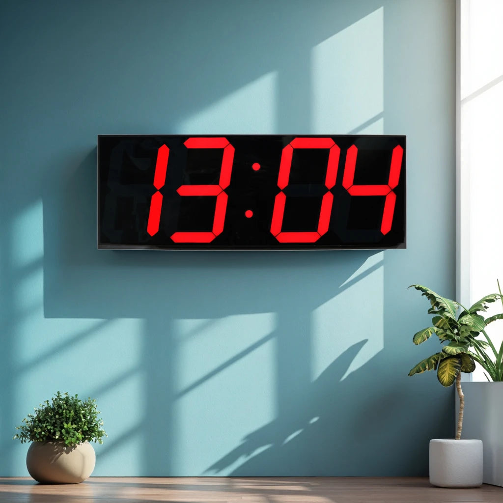 CHEETIE CP124 Große 6-Zoll RGB-LED-Digital-Wanduhr mit hochpräzisem GPS für Büro und Hotel