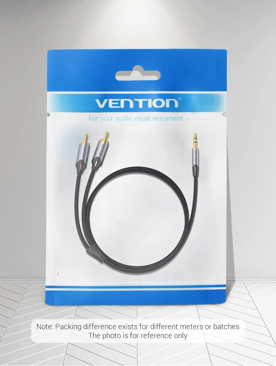 Vention RCA-Kabel 3,5 mm auf 2 RCA Splitter RCA-Buchse 3,5-mm-Kabel RCA-Audiokabel für Smartphone, Verstärker, Heimkino, AUX-Kabel RCA