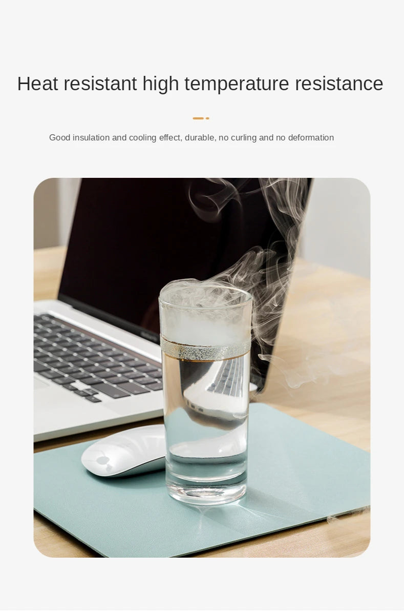 Kleines PU-Mauspad, rutschfest, für Gaming-Desktop-Computer, aus Leder, wasserdicht, kratzfest, leicht zu reinigen For PC Laptop Desktop