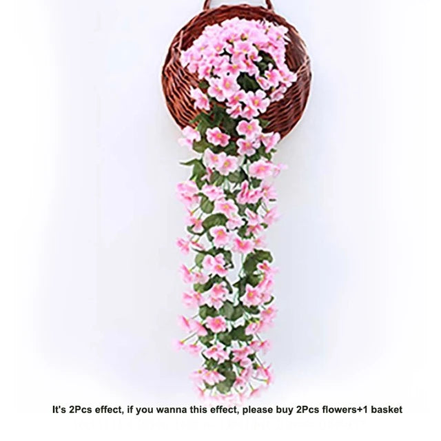 Künstliche violette Blumen, Partydekoration, Simulation, Valentinstag, Hochzeit, Wandhänger, Blumenkorb, künstliche Orchidee, künstliche Blume