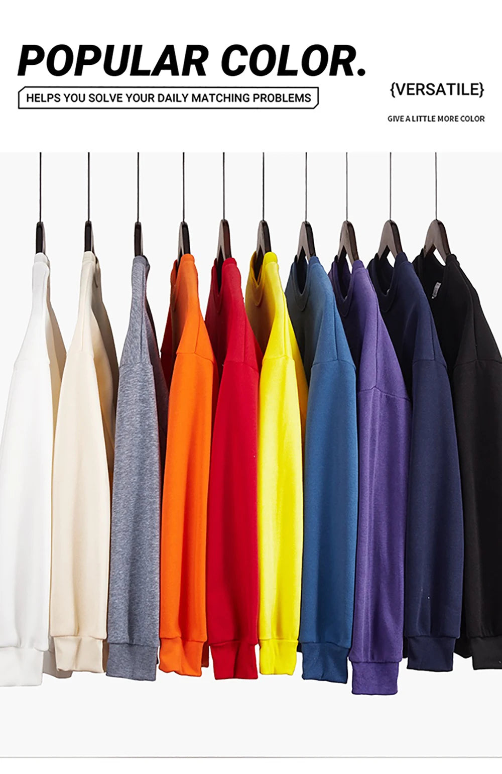 Damen-Sweatshirt, lässig, einfarbig, vielseitig kombinierbar, locker, modisch, Pullover, Herbst, Rundhalsausschnitt, warm, Damen-Hoodie