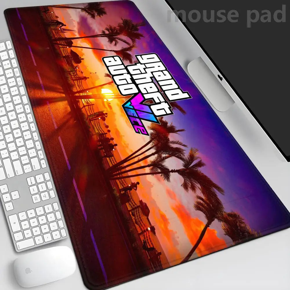 GTA 6 Mauspad Gaming-Matte PC Gamer XXL Mauspad 900x400 Desktops DIY Gaming Computer Schreibtischzubehör Büro Mauspad-Matten
