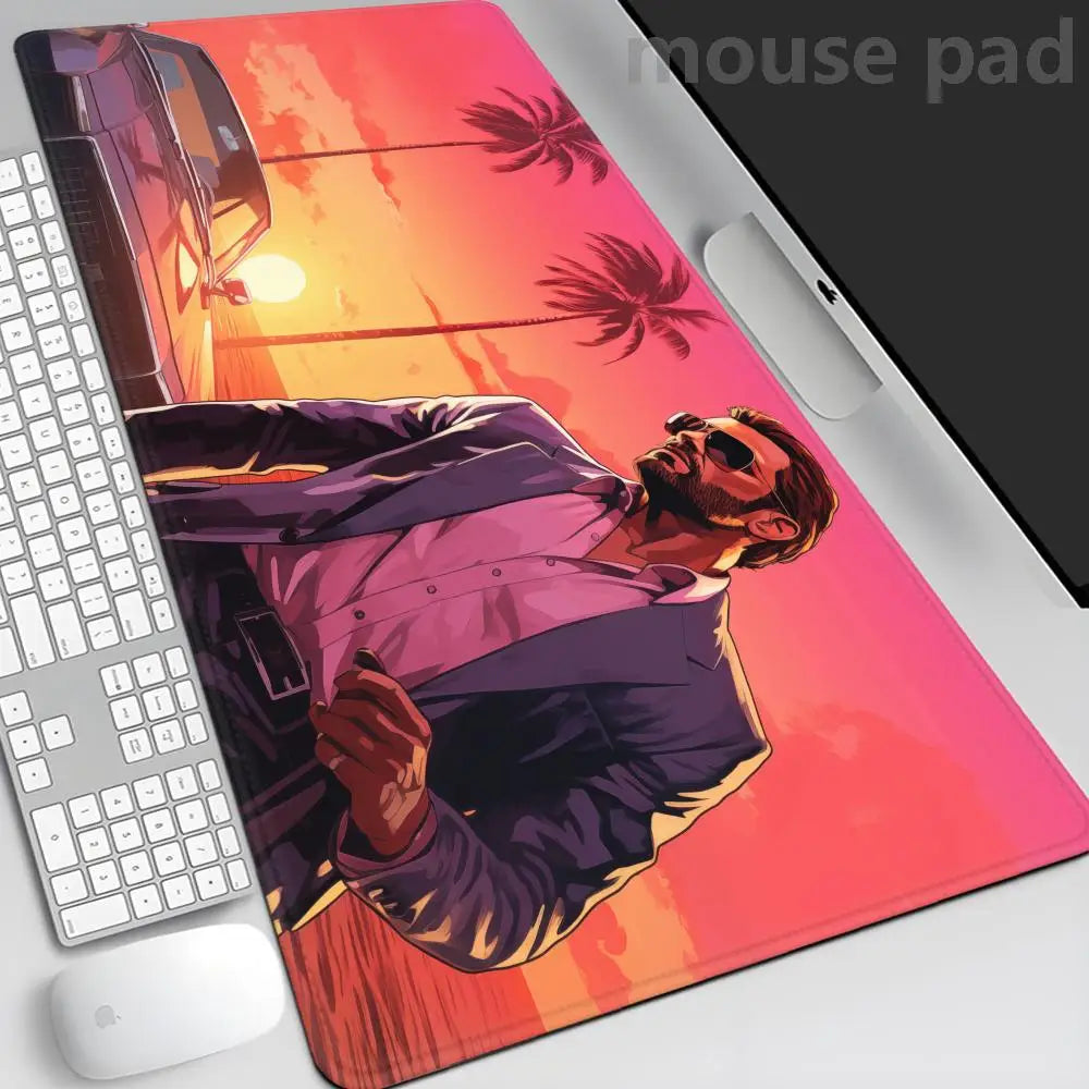 GTA 6 Mauspad Gaming-Matte PC Gamer XXL Mauspad 900x400 Desktops DIY Gaming Computer Schreibtischzubehör Büro Mauspad-Matten