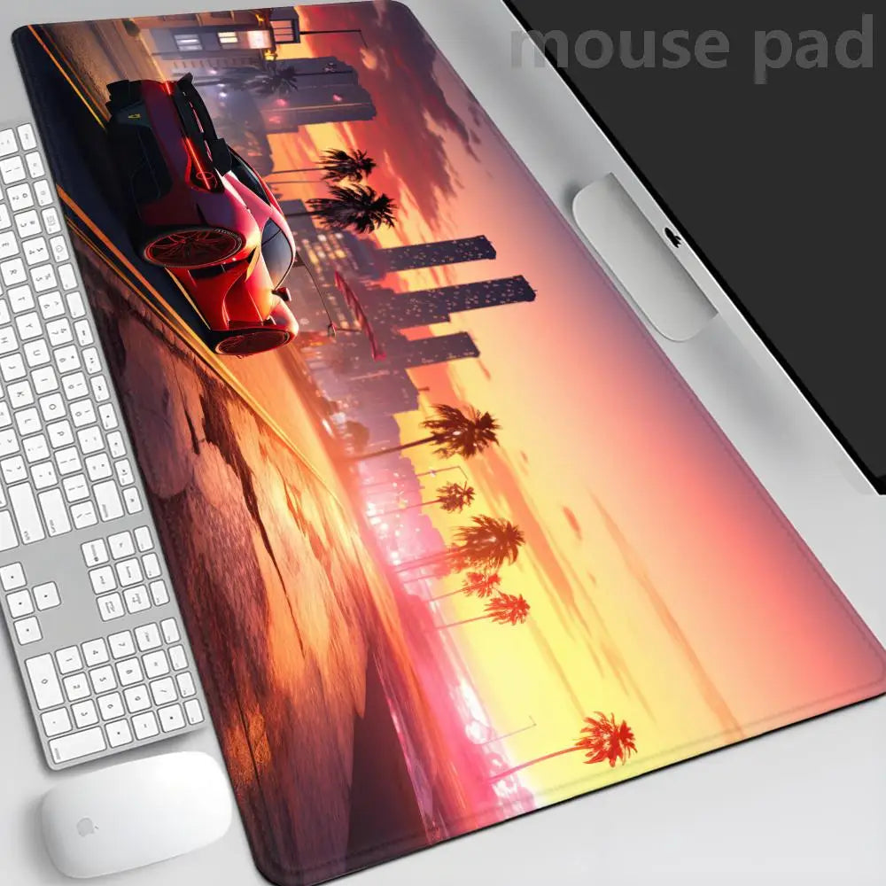 GTA 6 Mauspad Gaming-Matte PC Gamer XXL Mauspad 900x400 Desktops DIY Gaming Computer Schreibtischzubehör Büro Mauspad-Matten
