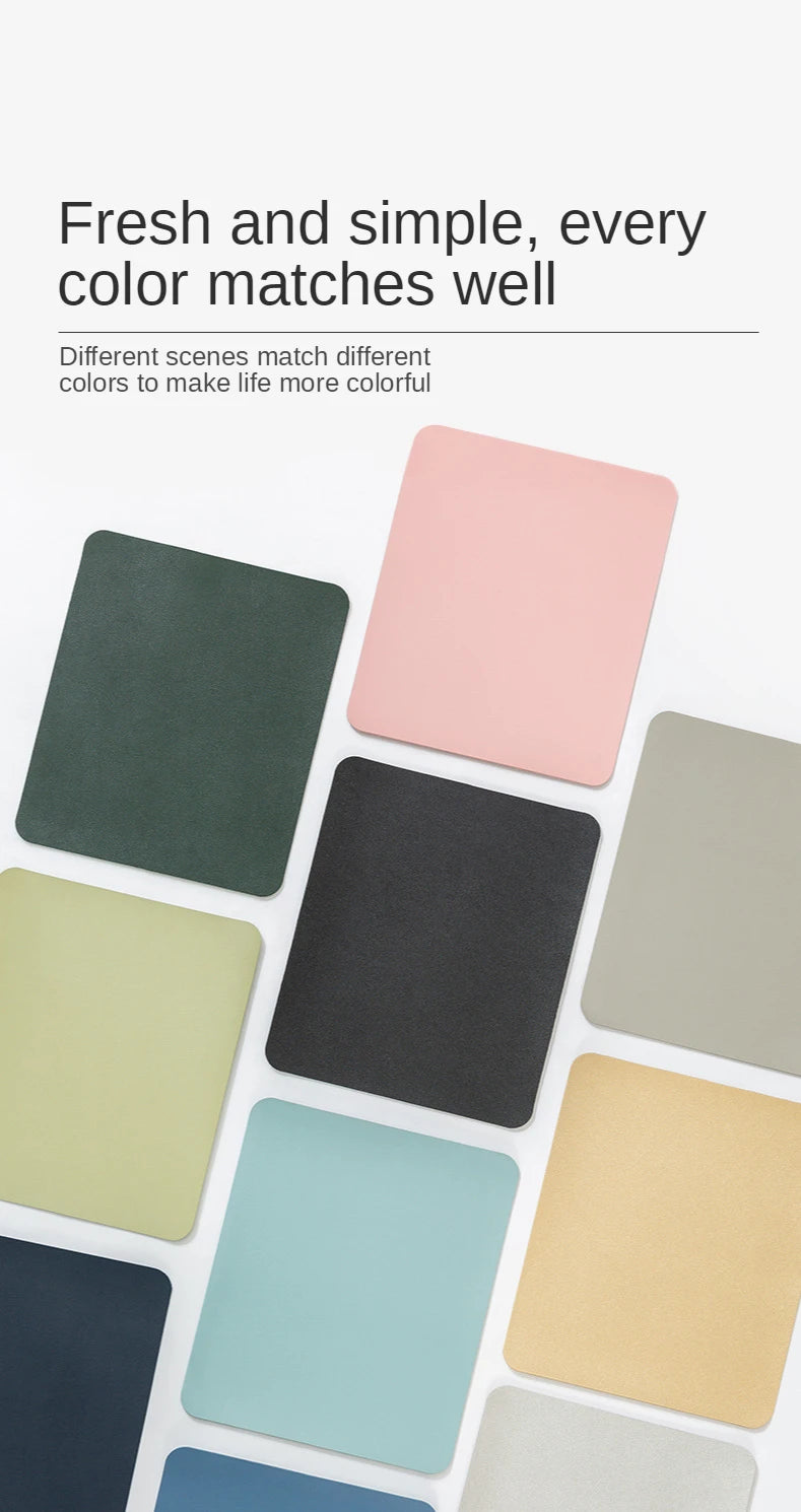 Kleines PU-Mauspad, rutschfest, für Gaming-Desktop-Computer, aus Leder, wasserdicht, kratzfest, leicht zu reinigen For PC Laptop Desktop