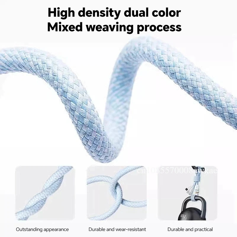 3-in-1-Schnellladekabel (100 W) für Xiaomi, iPhone, Poco, Micro-USB und USB-C (Mehrfach-Ladekabel)