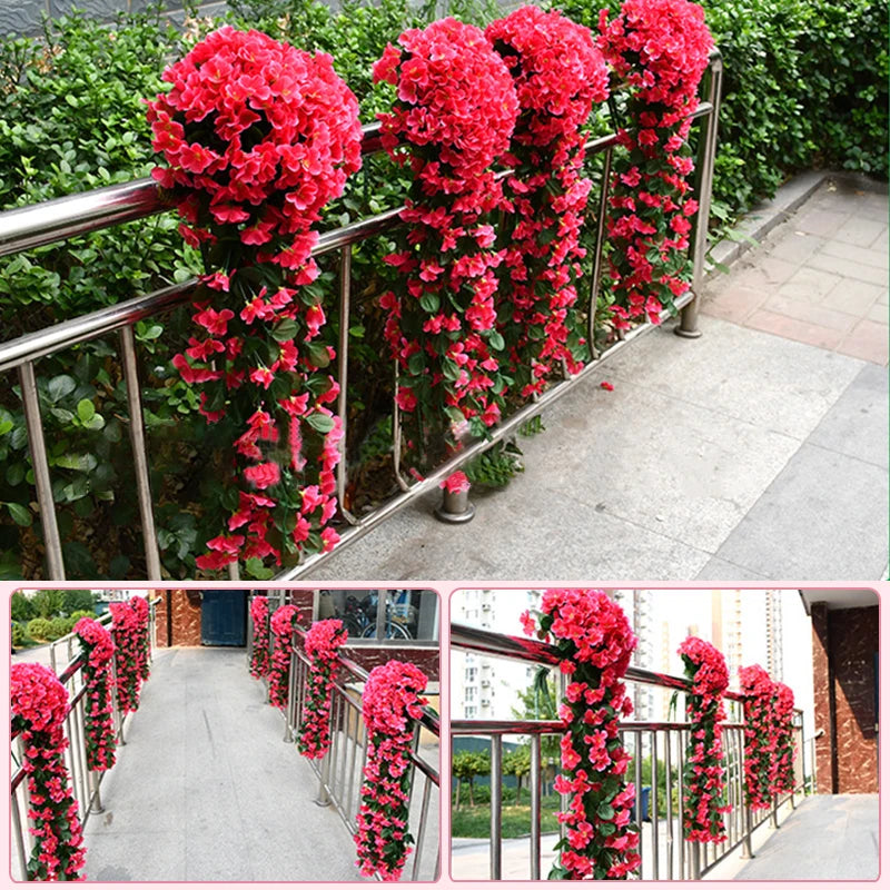 Künstliche violette Blumen, Partydekoration, Simulation, Valentinstag, Hochzeit, Wandhänger, Blumenkorb, künstliche Orchidee, künstliche Blume