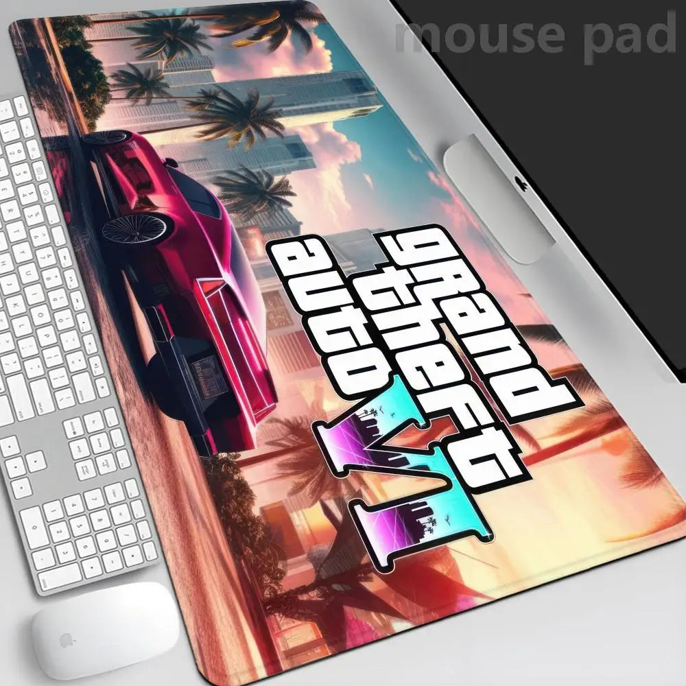 GTA 6 Mauspad Gaming-Matte PC Gamer XXL Mauspad 900x400 Desktops DIY Gaming Computer Schreibtischzubehör Büro Mauspad-Matten