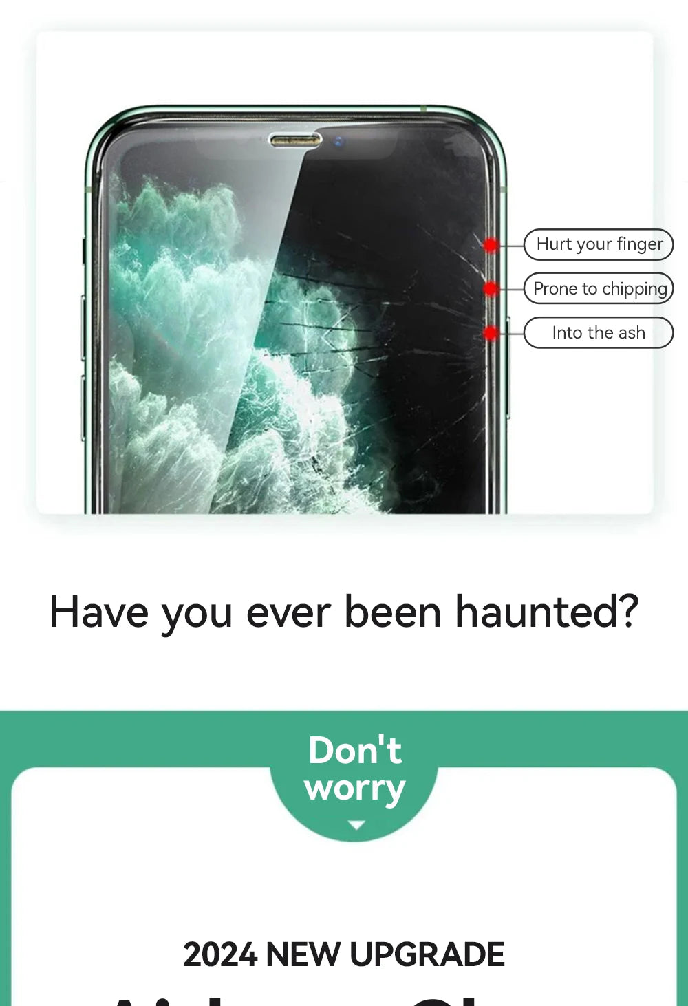 HD-Glas für iPhone 17, 16, 15 Pro Max Displayschutzfolie, Vollbild-Schutz aus gehärtetem Glas