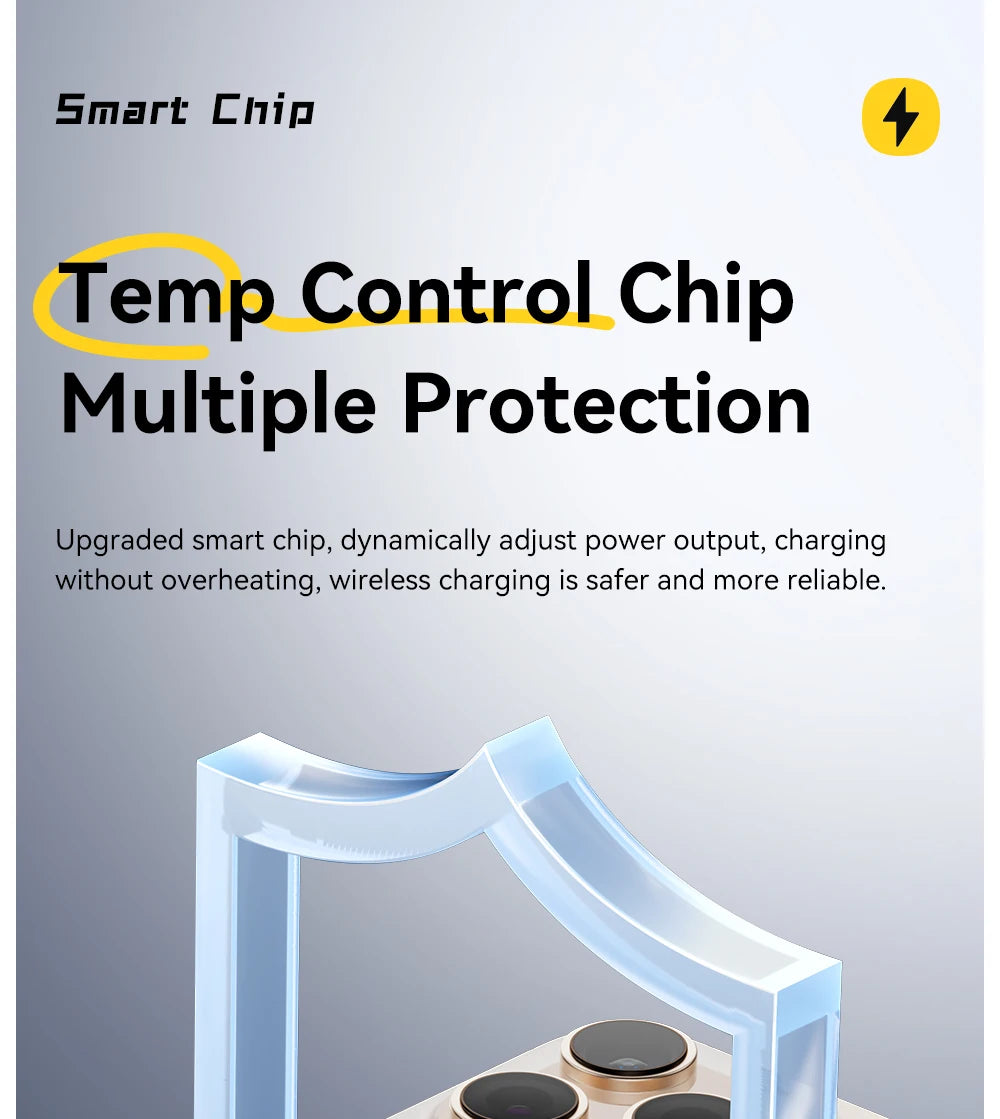 Essager Magnetisches kabelloses Ladegerät mit Halterung, 15 W Schnellladefunktion für iPhone 17, 16, 15, 14 Pro Max und Airpods Mini Wireless Phone Charger