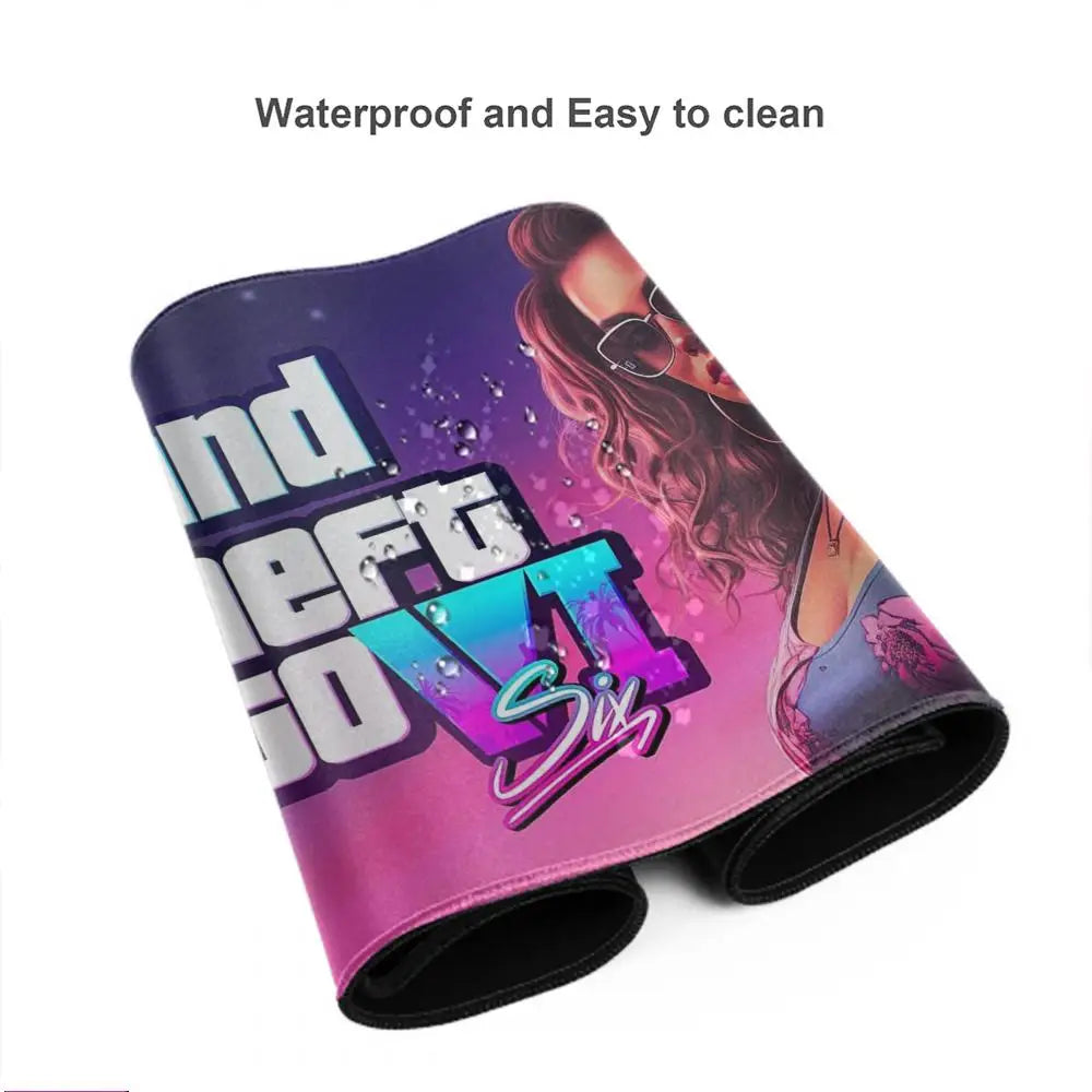 GTA 6 Mauspad Gaming-Matte PC Gamer XXL Mauspad 900x400 Desktops DIY Gaming Computer Schreibtischzubehör Büro Mauspad-Matten