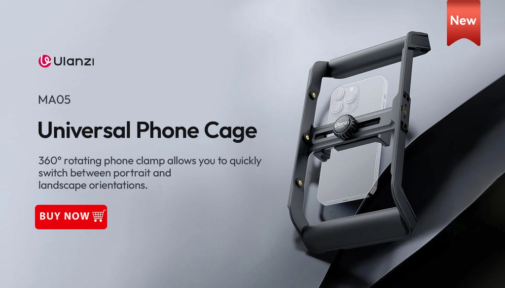 Ulanzi Smartphone-Käfig-Filmemacherkoffer, kleiner U-Rig-Handgriff, Handy-Videostabilisator mit Kaltmontage für iPhone 13, 14, 15 und Android