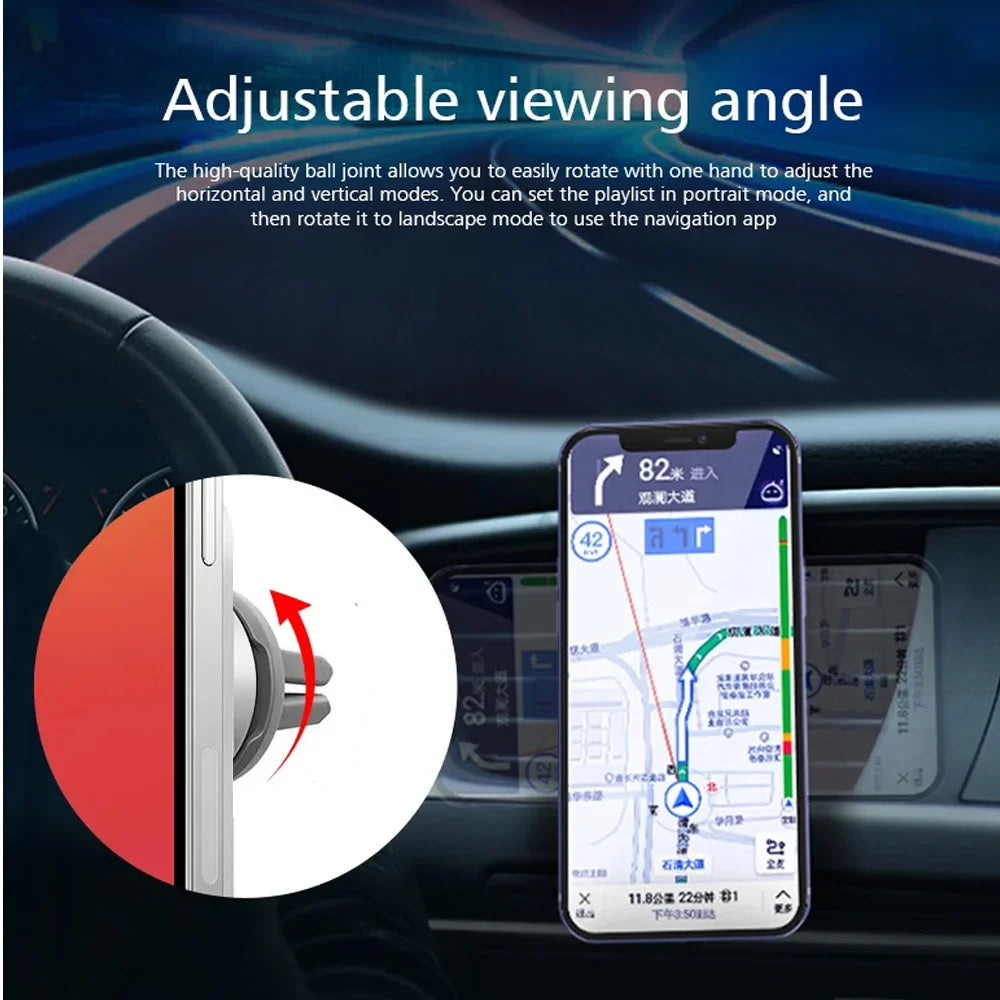 Magnetisches Hochgeschwindigkeits-Autoladegerät, Handyhalterung fürs Auto, 100 W kabelloses Schnellladen mit verstellbarer Handyhalterung, Lüftungsschlitzmontage