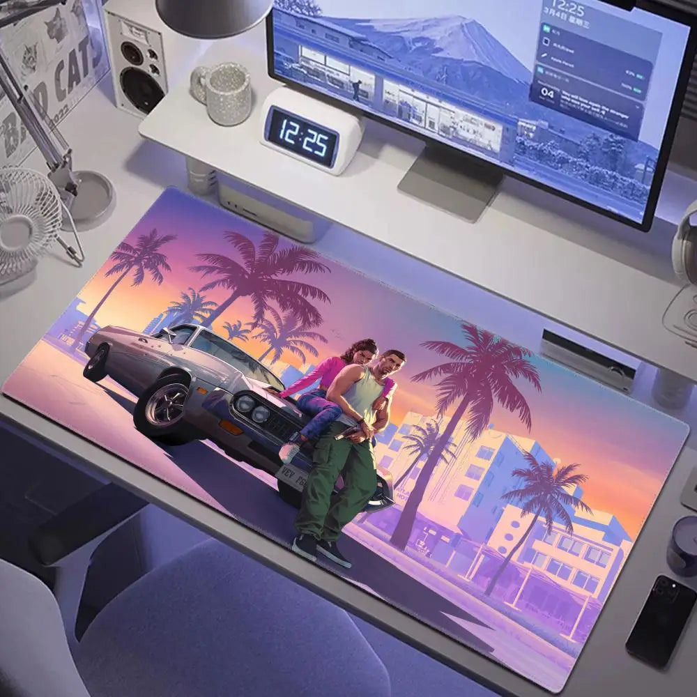 GTA 6 Mauspad Gaming-Matte PC Gamer XXL Mauspad 900x400 Desktops DIY Gaming Computer Schreibtischzubehör Büro Mauspad-Matten