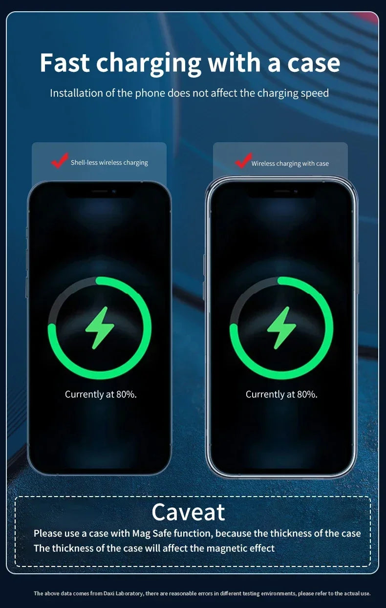 Magnetisches Hochgeschwindigkeits-Autoladegerät, Handyhalterung fürs Auto, 100 W kabelloses Schnellladen mit verstellbarer Handyhalterung, Lüftungsschlitzmontage
