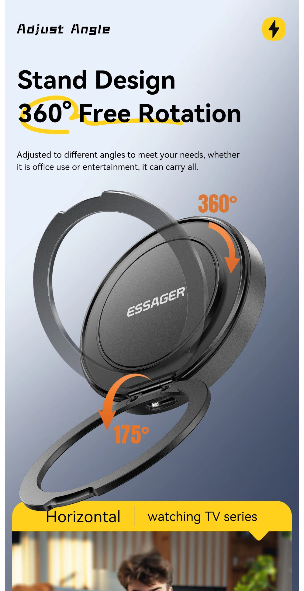 Essager Magnetisches kabelloses Ladegerät mit Halterung, 15 W Schnellladefunktion für iPhone 17, 16, 15, 14 Pro Max und Airpods Mini Wireless Phone Charger