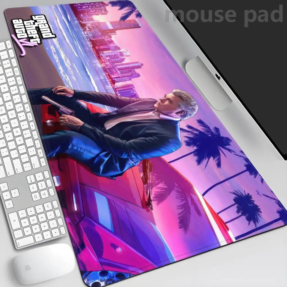 GTA 6 Mauspad Gaming-Matte PC Gamer XXL Mauspad 900x400 Desktops DIY Gaming Computer Schreibtischzubehör Büro Mauspad-Matten