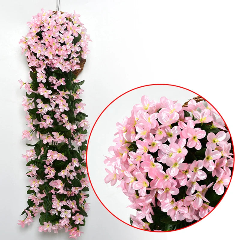 Künstliche violette Blumen, Partydekoration, Simulation, Valentinstag, Hochzeit, Wandhänger, Blumenkorb, künstliche Orchidee, künstliche Blume