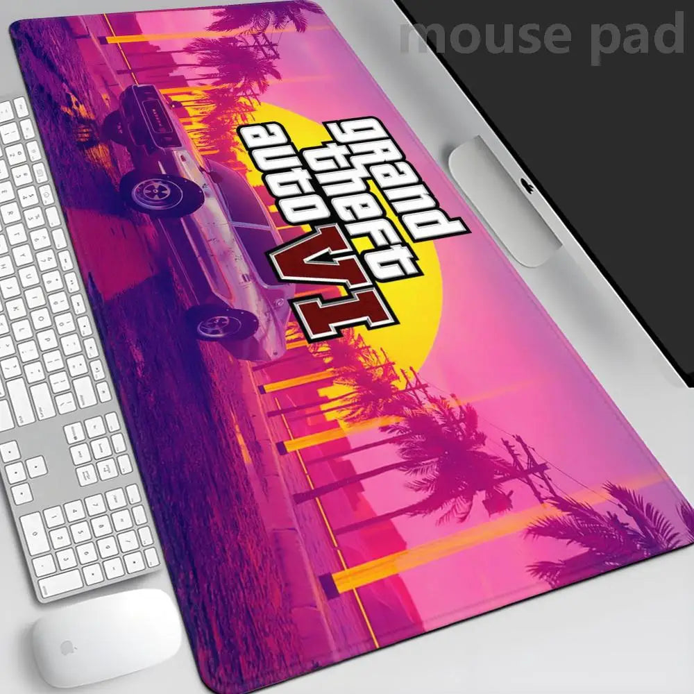 GTA 6 Mauspad Gaming-Matte PC Gamer XXL Mauspad 900x400 Desktops DIY Gaming Computer Schreibtischzubehör Büro Mauspad-Matten