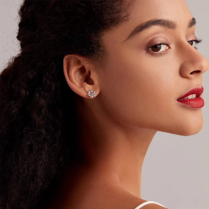 BAMOER Ohrstecker aus 925er Sterlingsilber mit Tierpfotenabdrücken (Hunde, Katzen) – ideales Geschenk zum Valentinstag