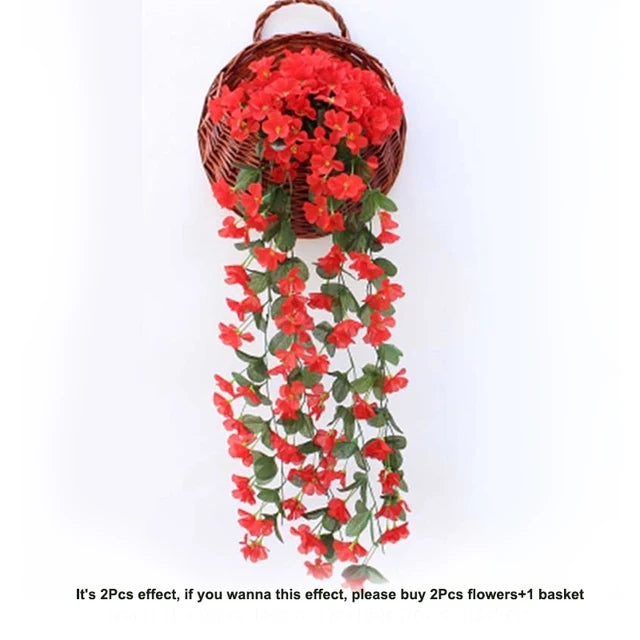 Künstliche violette Blumen, Partydekoration, Simulation, Valentinstag, Hochzeit, Wandhänger, Blumenkorb, künstliche Orchidee, künstliche Blume