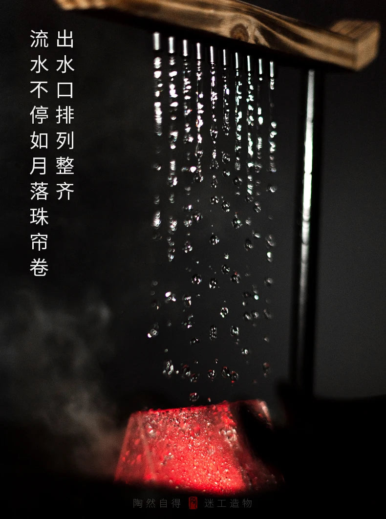 Chinesische Wasserspiele, Keramikbrunnen mit Wasserzirkulation, Wasserpumpe, Glücksbrunnen nach Feng Shui für das Wohnzimmer