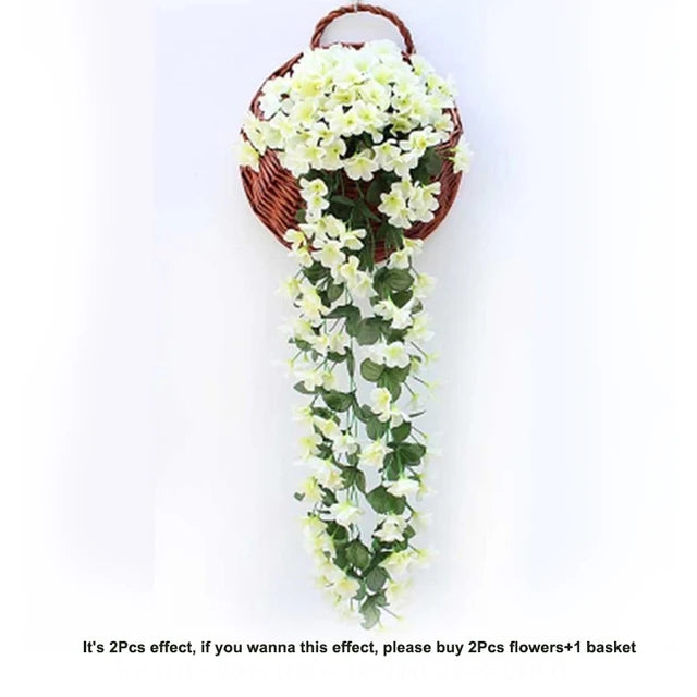 Künstliche violette Blumen, Partydekoration, Simulation, Valentinstag, Hochzeit, Wandhänger, Blumenkorb, künstliche Orchidee, künstliche Blume