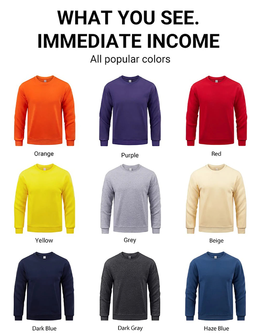 Damen-Sweatshirt, lässig, einfarbig, vielseitig kombinierbar, locker, modisch, Pullover, Herbst, Rundhalsausschnitt, warm, Damen-Hoodie