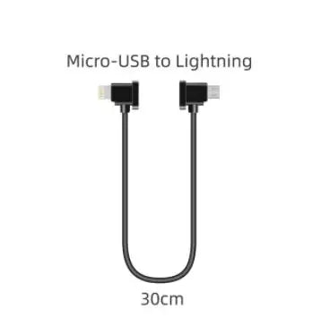 Micro-USB-auf-Lightning-/USB-C-Datenkabel (15/30 cm) für Smartphones und Tablets, kompatibel mit DJI Mavic Mini/SE/Mavic 2/Mavic Air/Spark