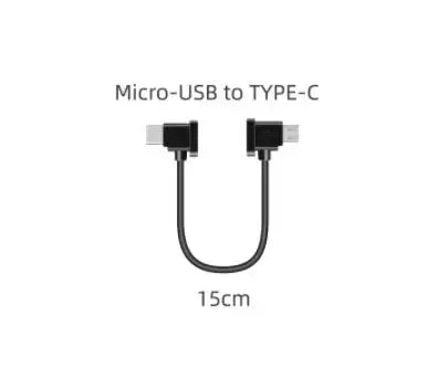 Micro-USB-auf-Lightning-/USB-C-Datenkabel (15/30 cm) für Smartphones und Tablets, kompatibel mit DJI Mavic Mini/SE/Mavic 2/Mavic Air/Spark