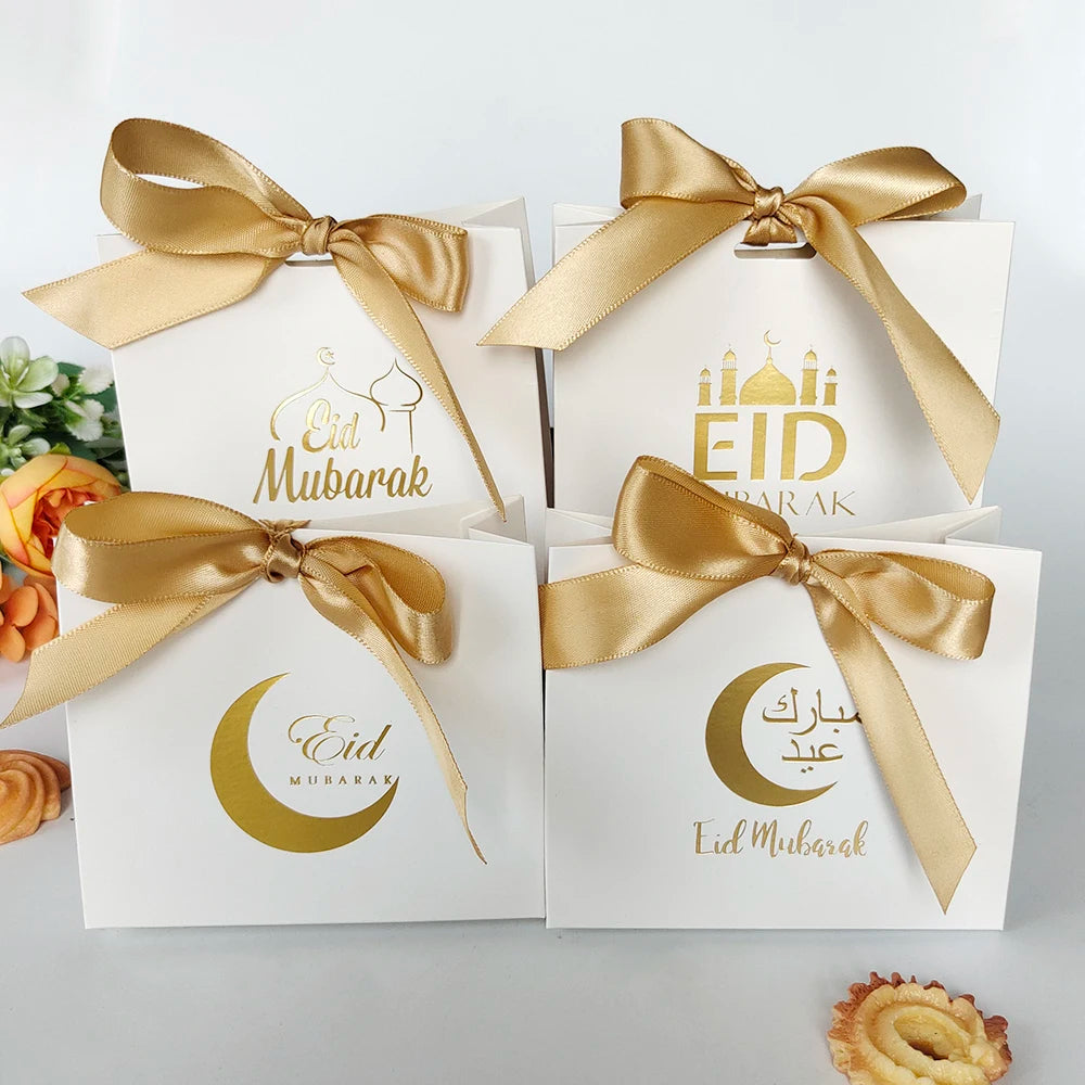 5 Stück Eid Mubarak Geschenkboxen, Ramadan Süßigkeiten- und Keksboxen, Eid-Verpackungsmaterial, Ramadan Kareem Geschenkbox, Eid Mubarak Dekoration 2026