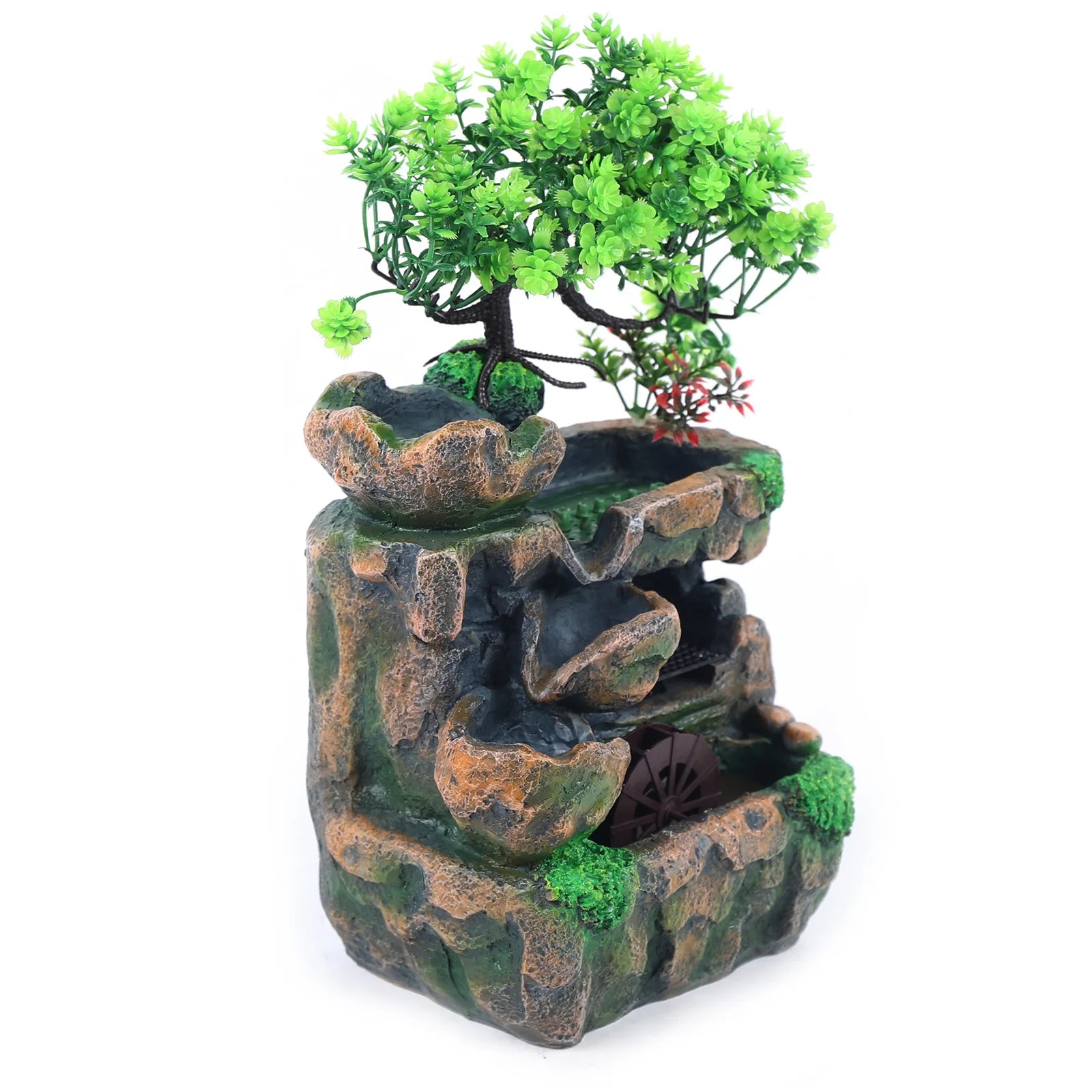 Zimmerbrunnen, Wasserfall, Tischbrunnen, Dekoration, Wasserspiel mit farbwechselnder LED-Beleuchtung, Zen-Meditationswasserfall