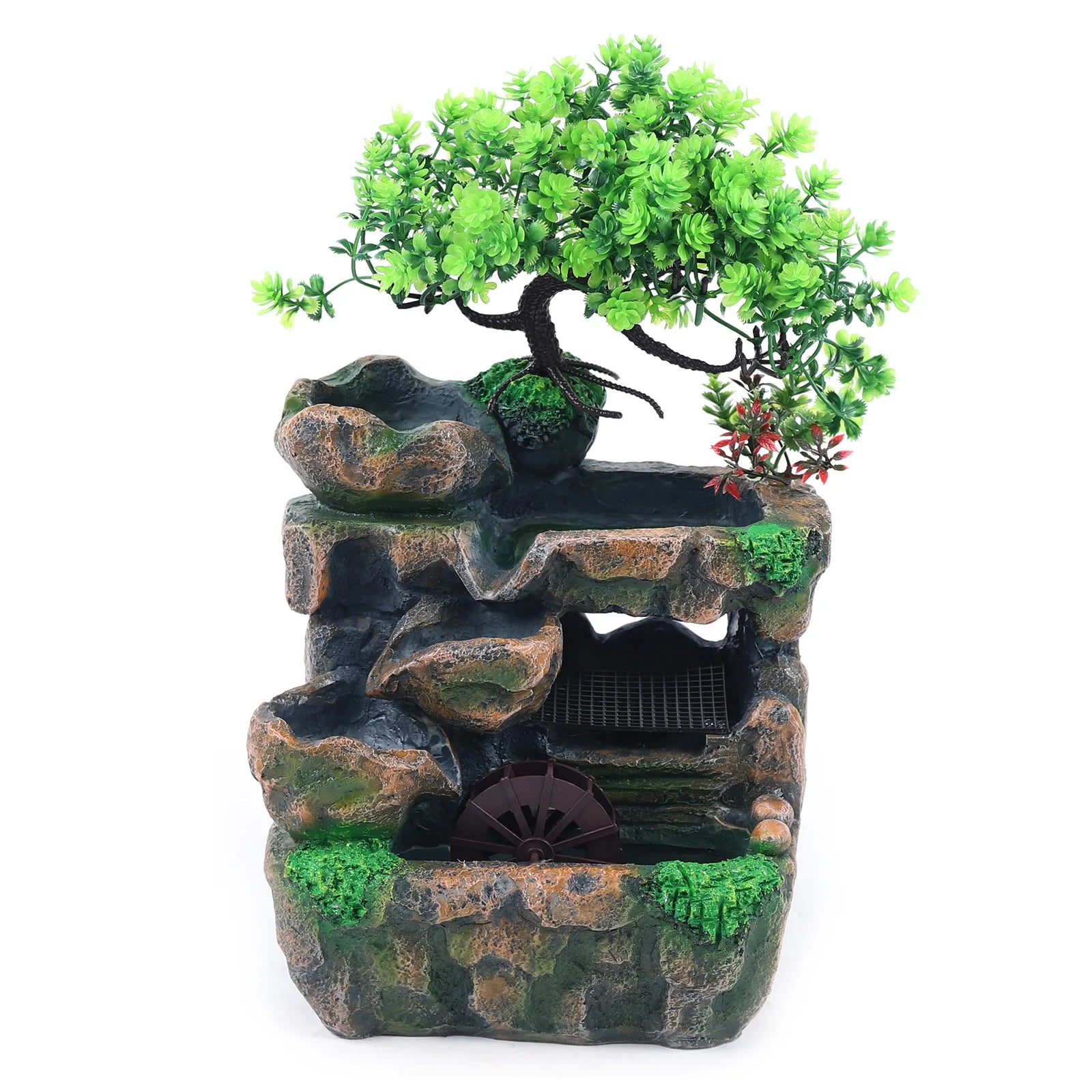 Zimmerbrunnen, Wasserfall, Tischbrunnen, Dekoration, Wasserspiel mit farbwechselnder LED-Beleuchtung, Zen-Meditationswasserfall