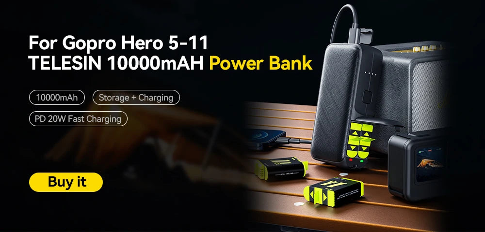 TELESIN Faltbarer Selfie-Stick mit Handyhalterung aus Aluminiumlegierung für GoPro, DJI Action und Insta360 Smartphones