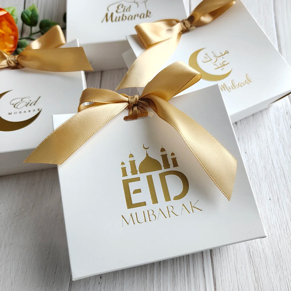 5 Stück Eid Mubarak Geschenkboxen, Ramadan Süßigkeiten- und Keksboxen, Eid-Verpackungsmaterial, Ramadan Kareem Geschenkbox, Eid Mubarak Dekoration 2026