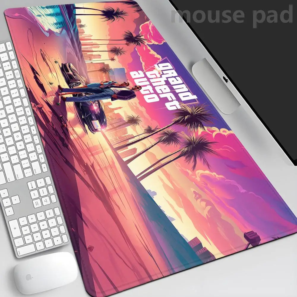 GTA 6 Mauspad Gaming-Matte PC Gamer XXL Mauspad 900x400 Desktops DIY Gaming Computer Schreibtischzubehör Büro Mauspad-Matten