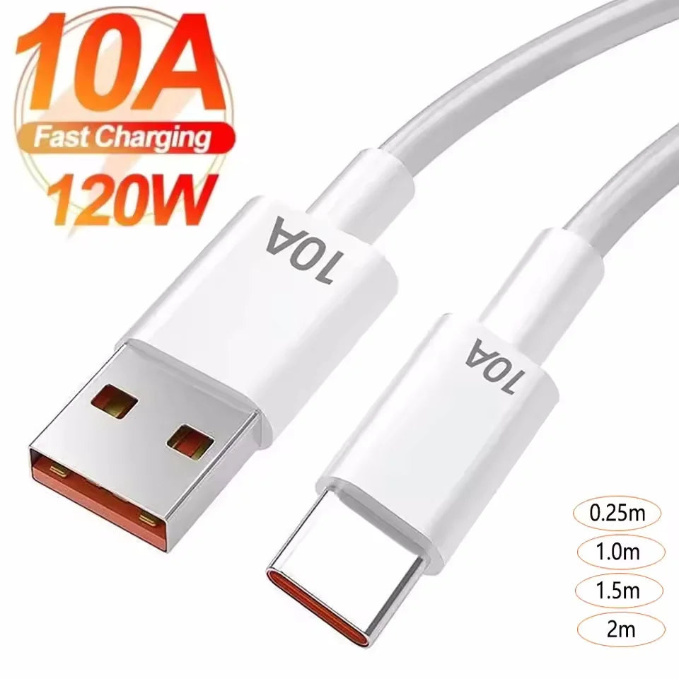 120W 10A USB-auf-Typ-C-Kabel (0,3/1 m/1,5 m/2 m) – Superschnellladekabel für Android-Geräte