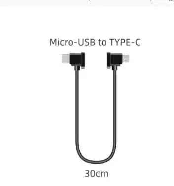 Micro-USB-auf-Lightning-/USB-C-Datenkabel (15/30 cm) für Smartphones und Tablets, kompatibel mit DJI Mavic Mini/SE/Mavic 2/Mavic Air/Spark